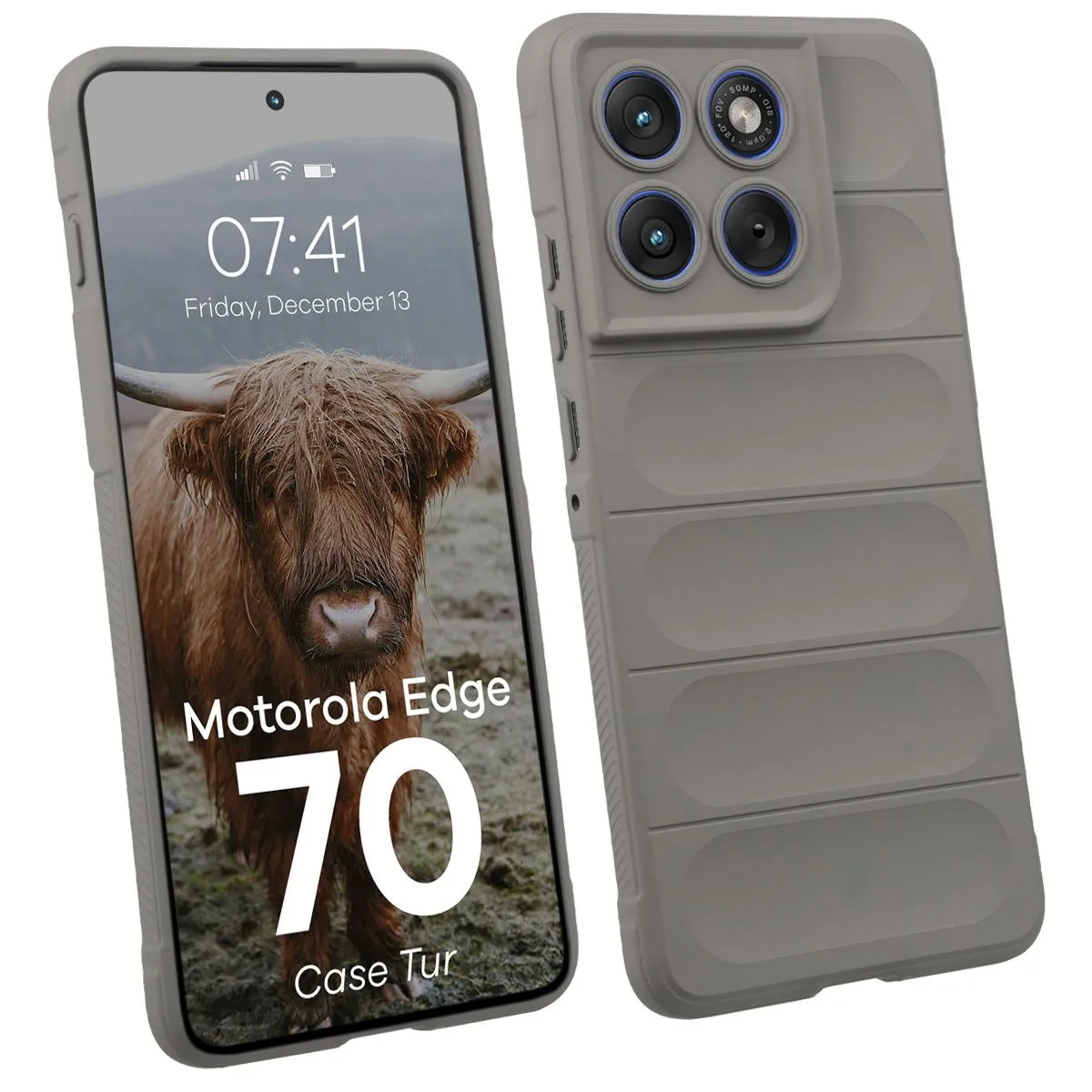Etui Bizon Tur do Motorola Edge 70 Jasnoszary