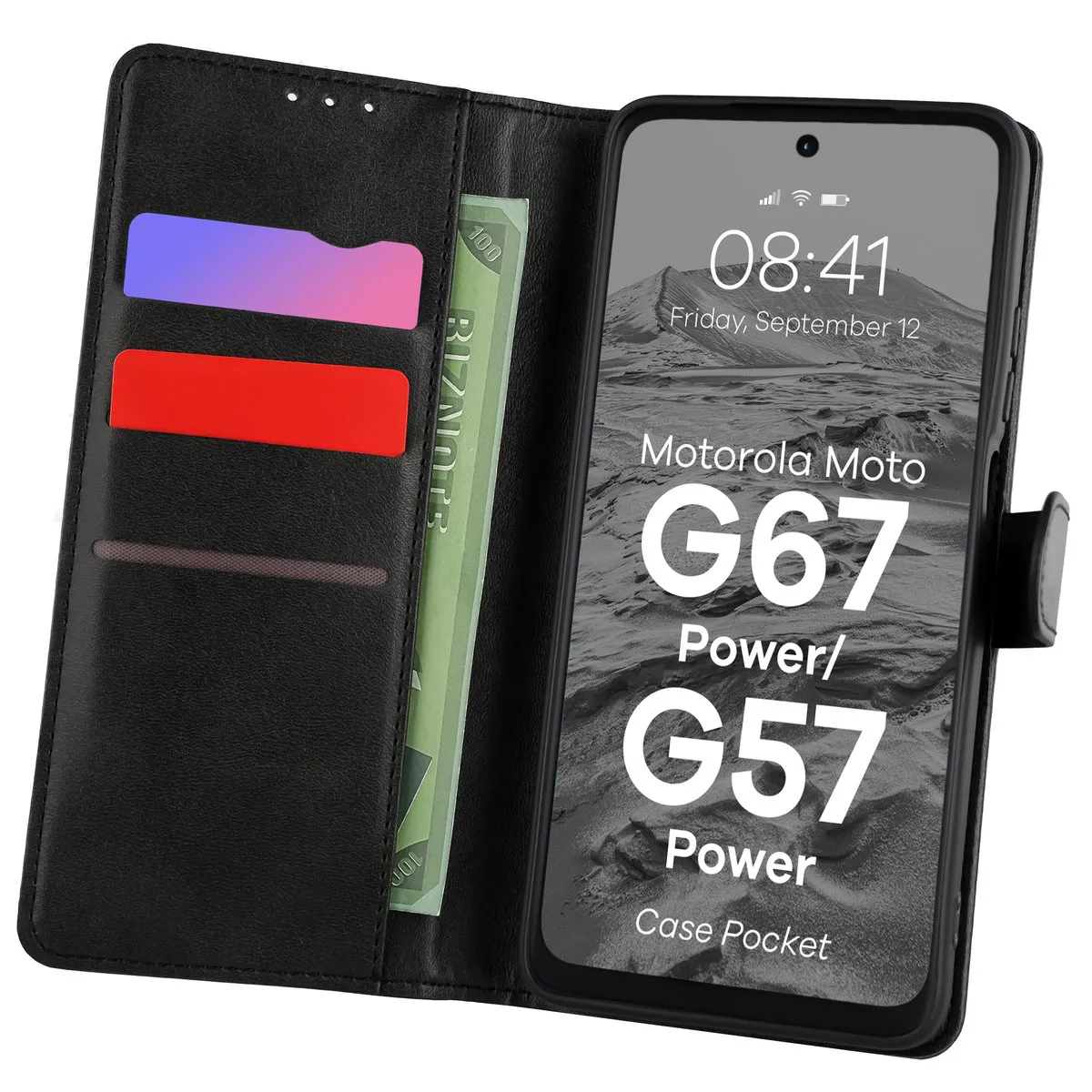 Etui Bizon Pocket do Motorola Moto G57 Power / G67 Power Czarny