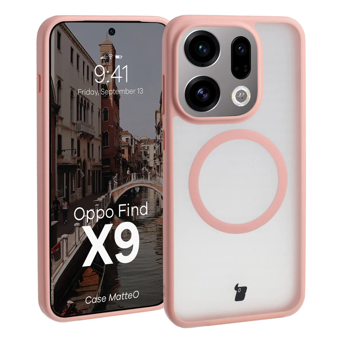 Etui Bizon MatteO do Oppo Find X9 Jasnoróżowy