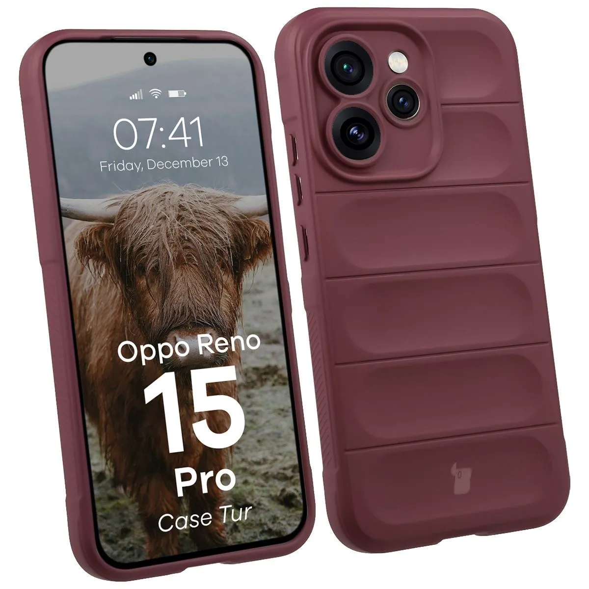 Etui Bizon Tur do Oppo Reno 15 Pro Ciemnofioletowy