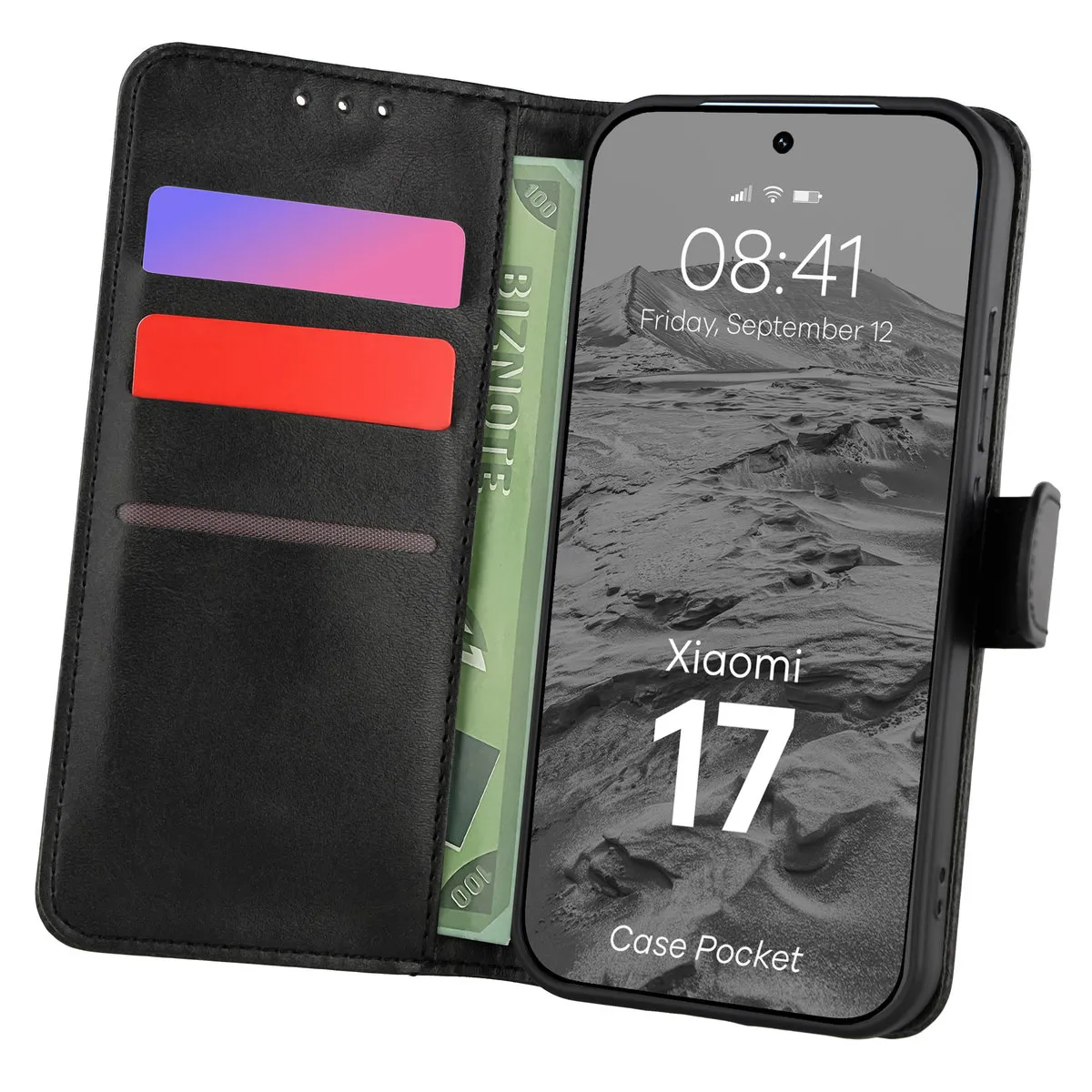 Etui Bizon Pocket do Xiaomi 17 Czarny
