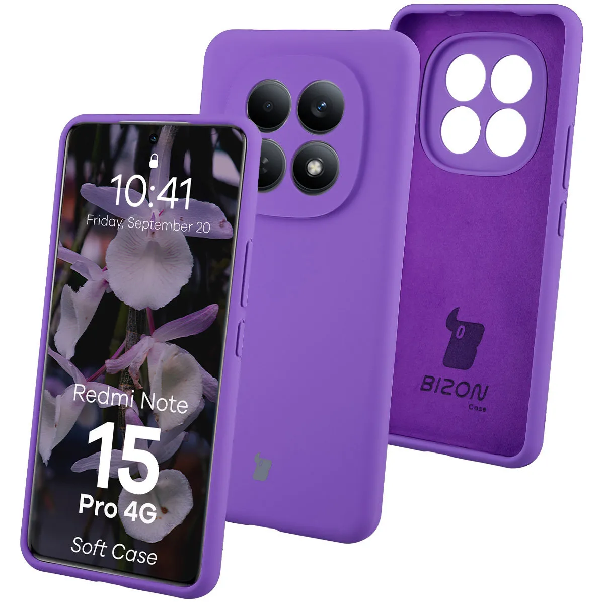 Etui Bizon Soft do Xiaomi Redmi Note 15 Pro 4G Fioletowy