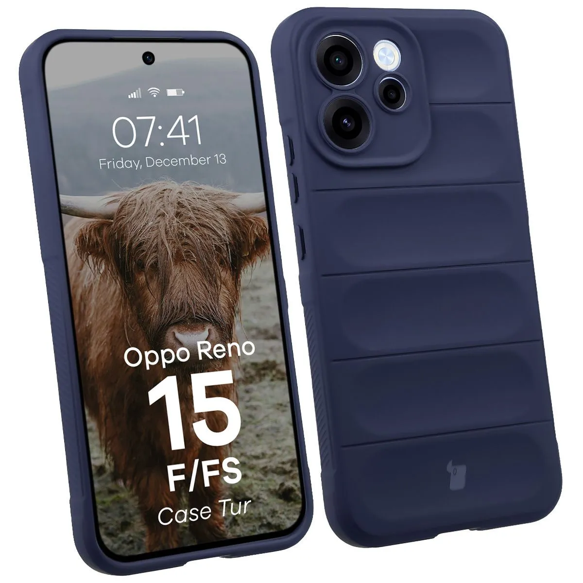 Etui Bizon Tur do Oppo Reno 15 F / Oppo Reno 15 FS Granatowy