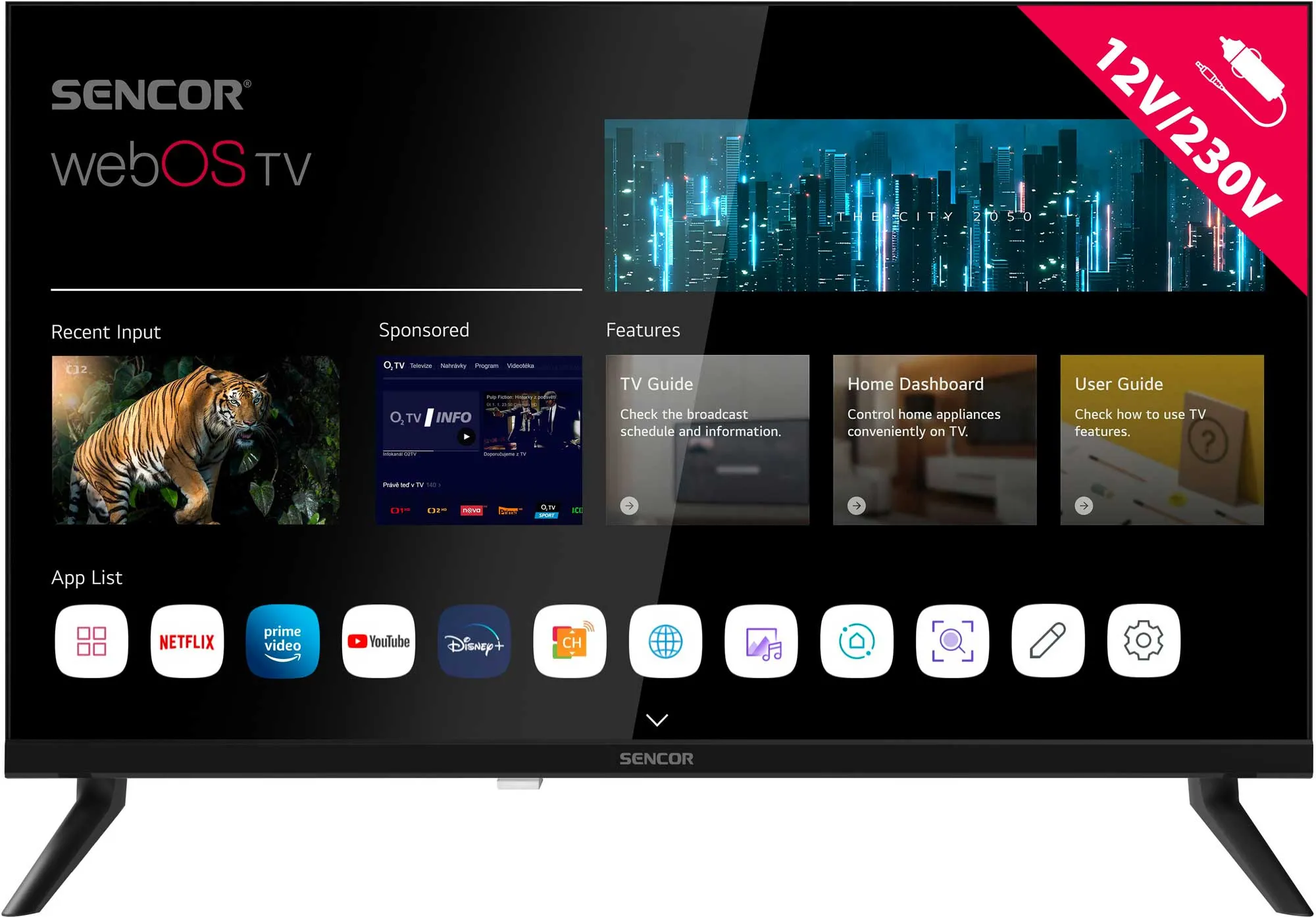 Telewizor Sencor SLE 24S830MB 24" LED HD Ready webOS Smart TV DVB-T2