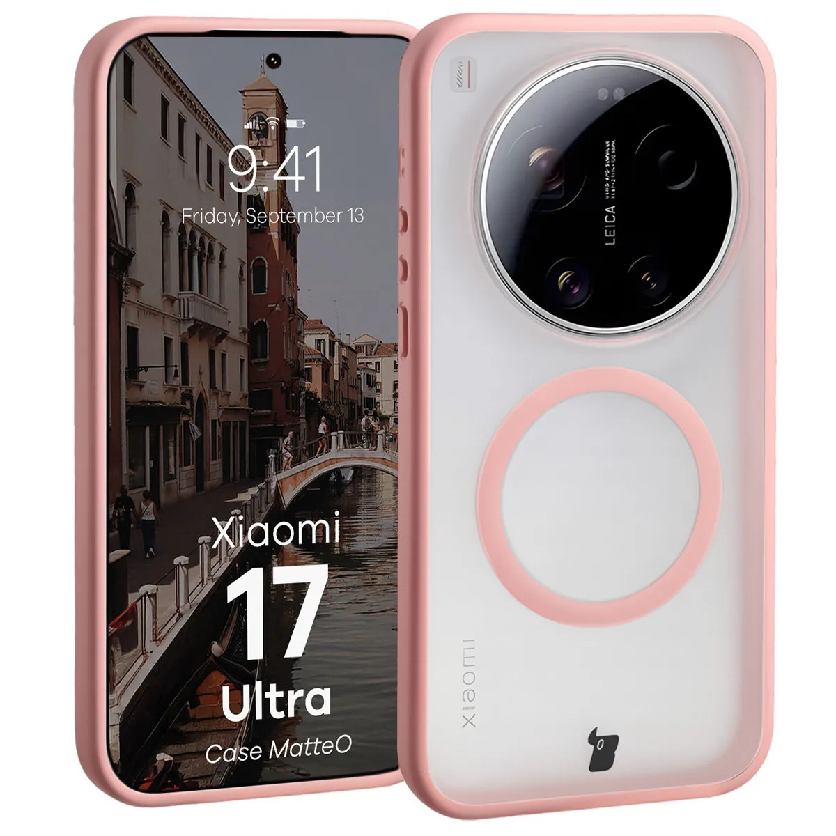 Etui Bizon Case MatteO do Xiaomi 17 Ultra Jasnoróżowy