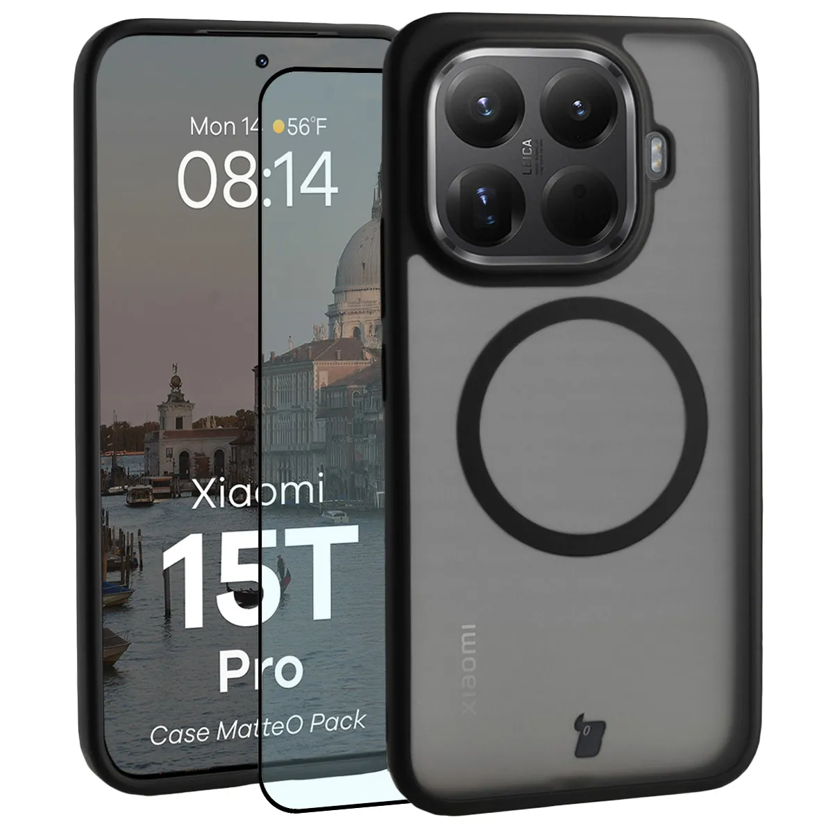 Szkło hartowane Bizon MatteO Pack do Xiaomi 15T Pro Czarny
