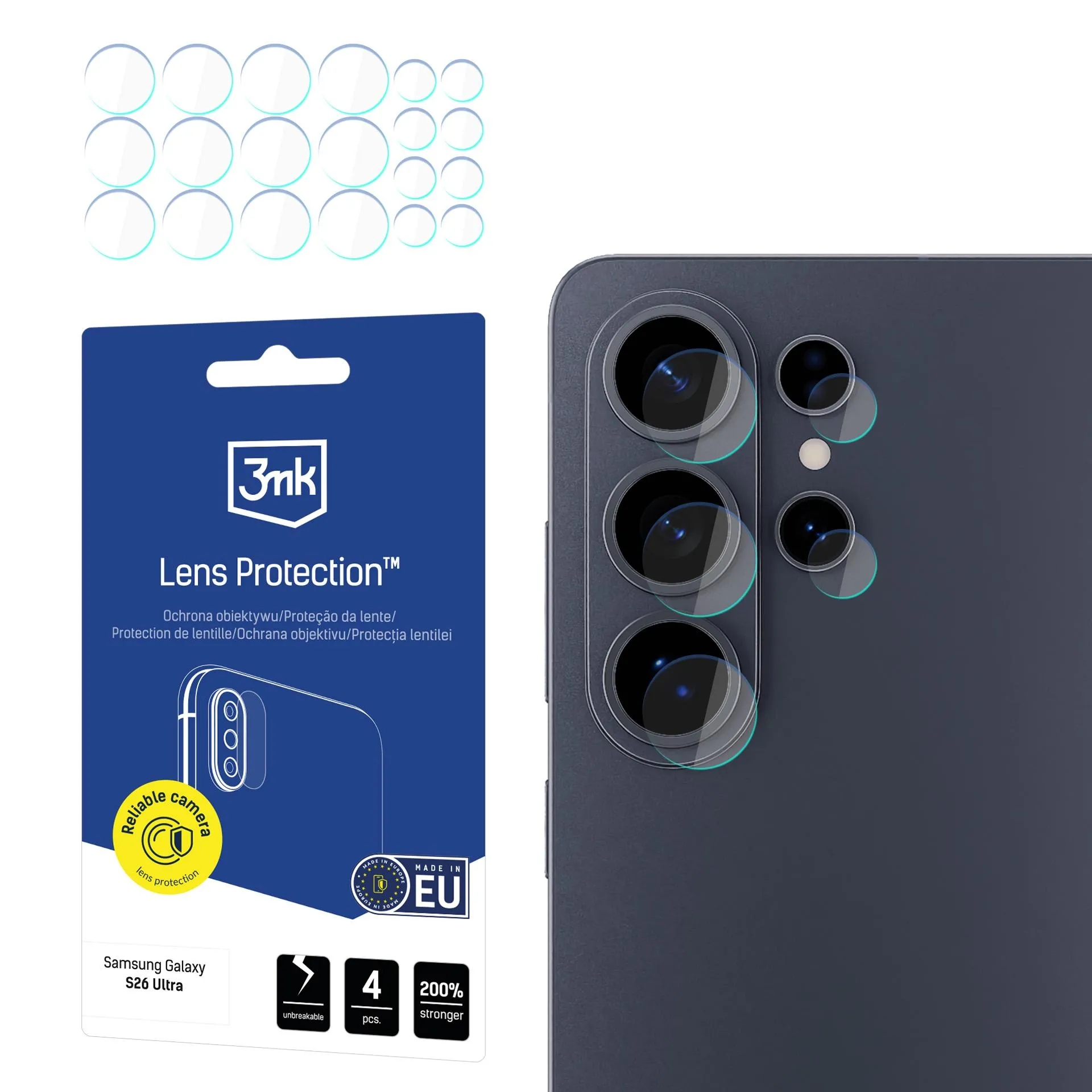 Szkło hybrydowe 3mk Lens Protection do Galaxy S26 Ultra