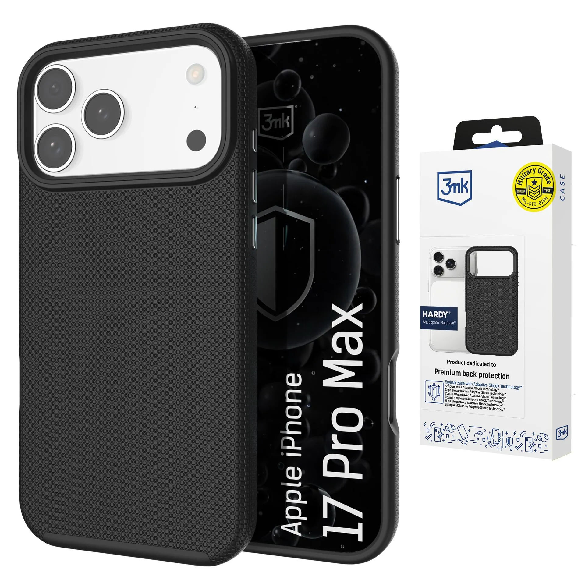 Etui 3mk Hardy Shockproof MagCase do iPhone 17 Pro Max Czarny