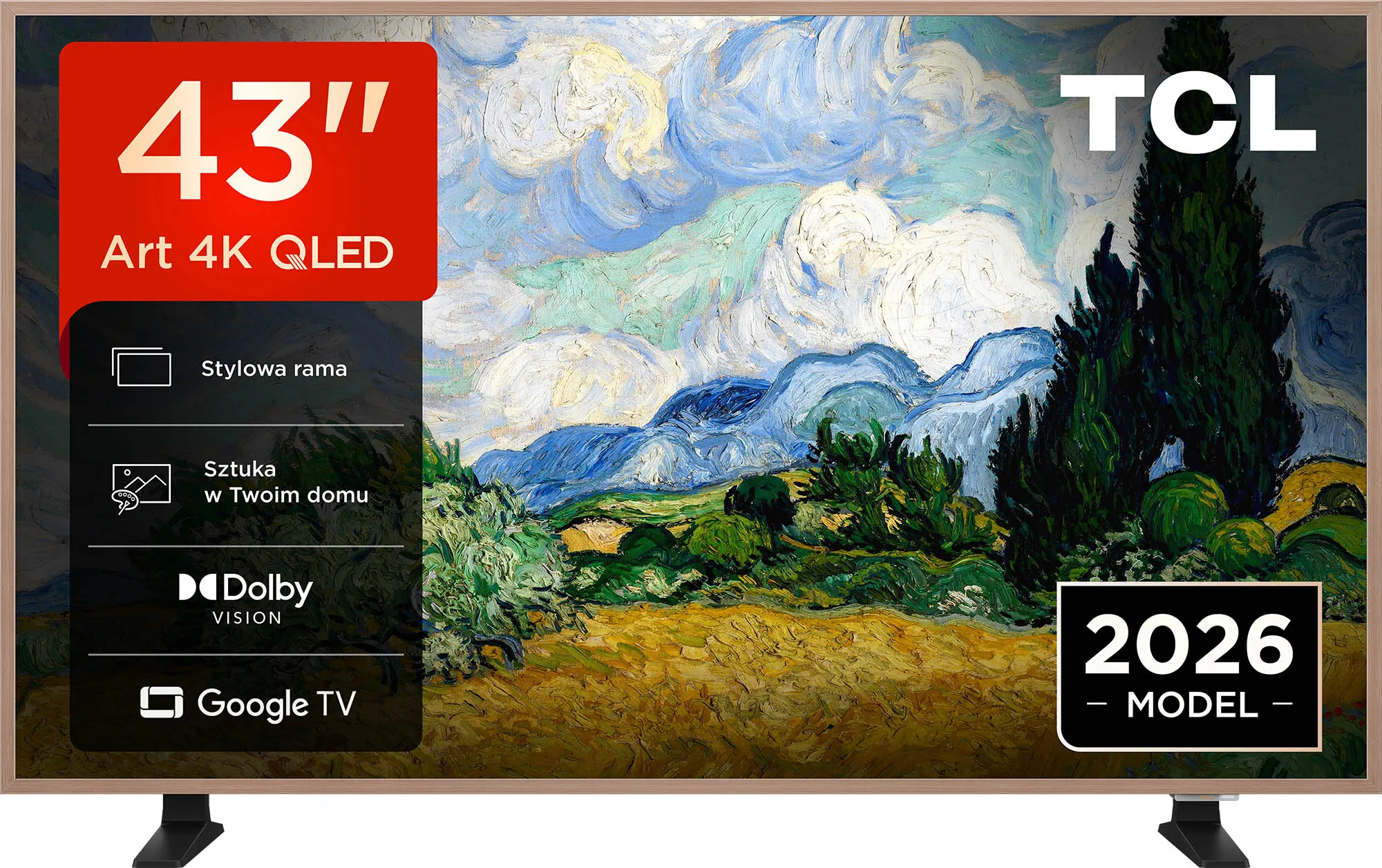 Telewizor TCL 43A400 Pro 43" QLED 4K Google TV Dolby Vision DTS-X DVB-T2