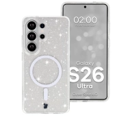 Bizon Case SparklO do Galaxy S26 Ultra Przezroczyste z Brokatem