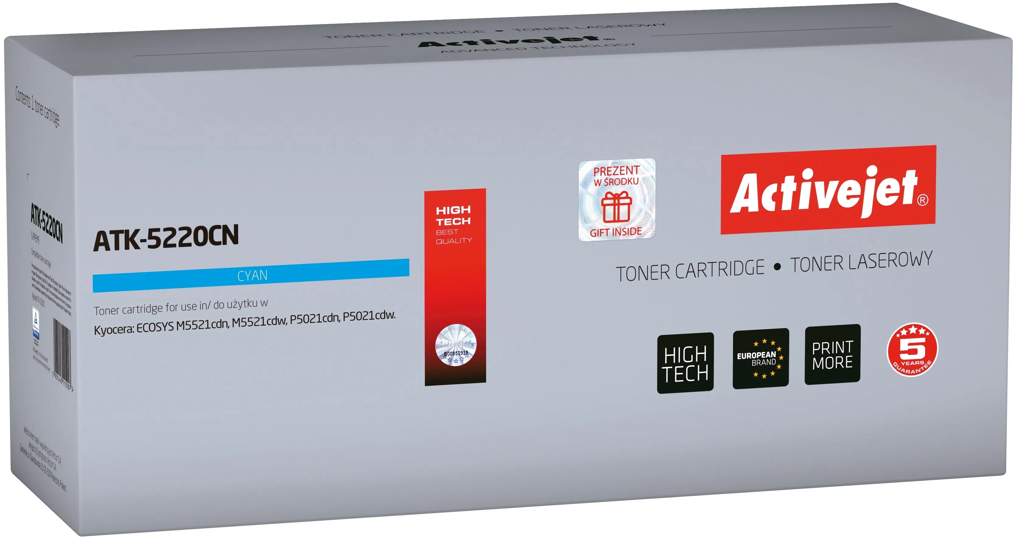 Toner ActiveJet ATK-5220CN (zamiennik TK-5220C) Błękitny