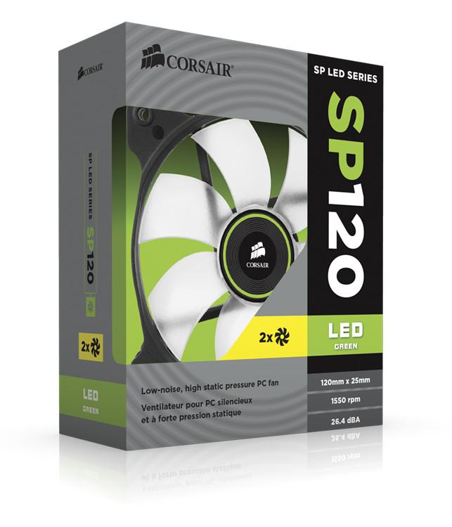 Corsair Air Series SP120 LED Twin Pack (zielony)