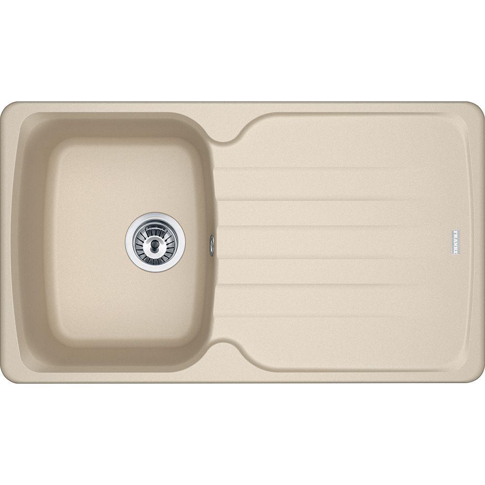 Zlewozmywak Franke Antea AZG 611-86 - beżowy - granitowy - wpuszczany w blat - ociekacz