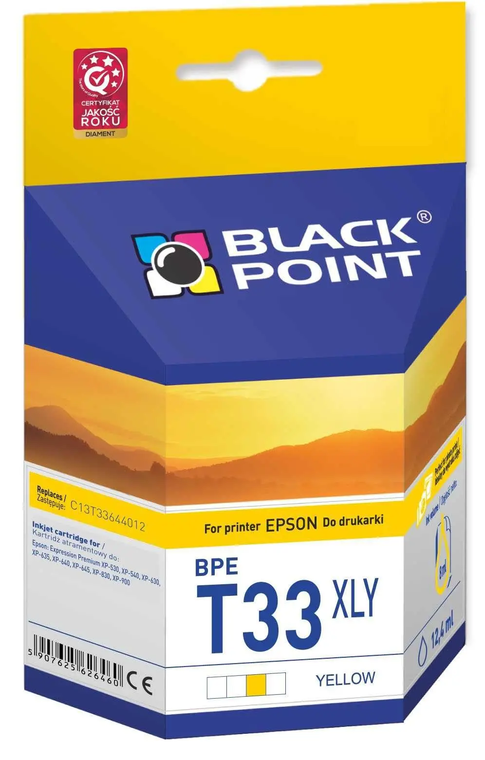 Tusz Black Point BPET33XLY (zamiennik T3364) Żółty 12,4 ml