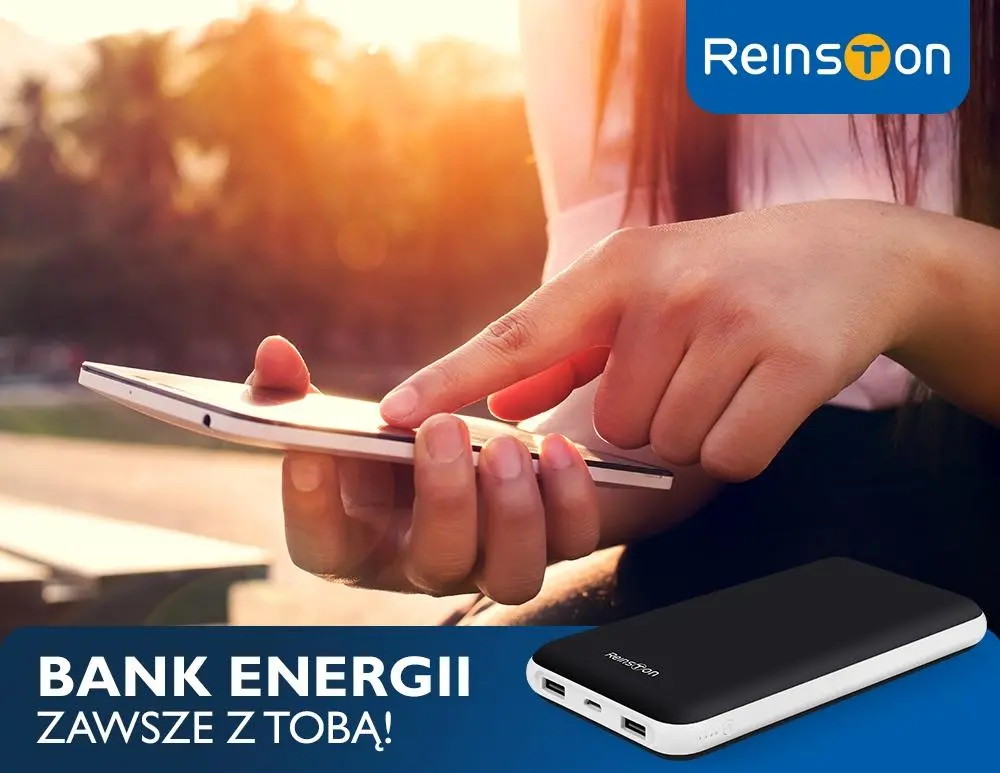 Powerbank Reinston EPB009 10000mAh Czarno-biały