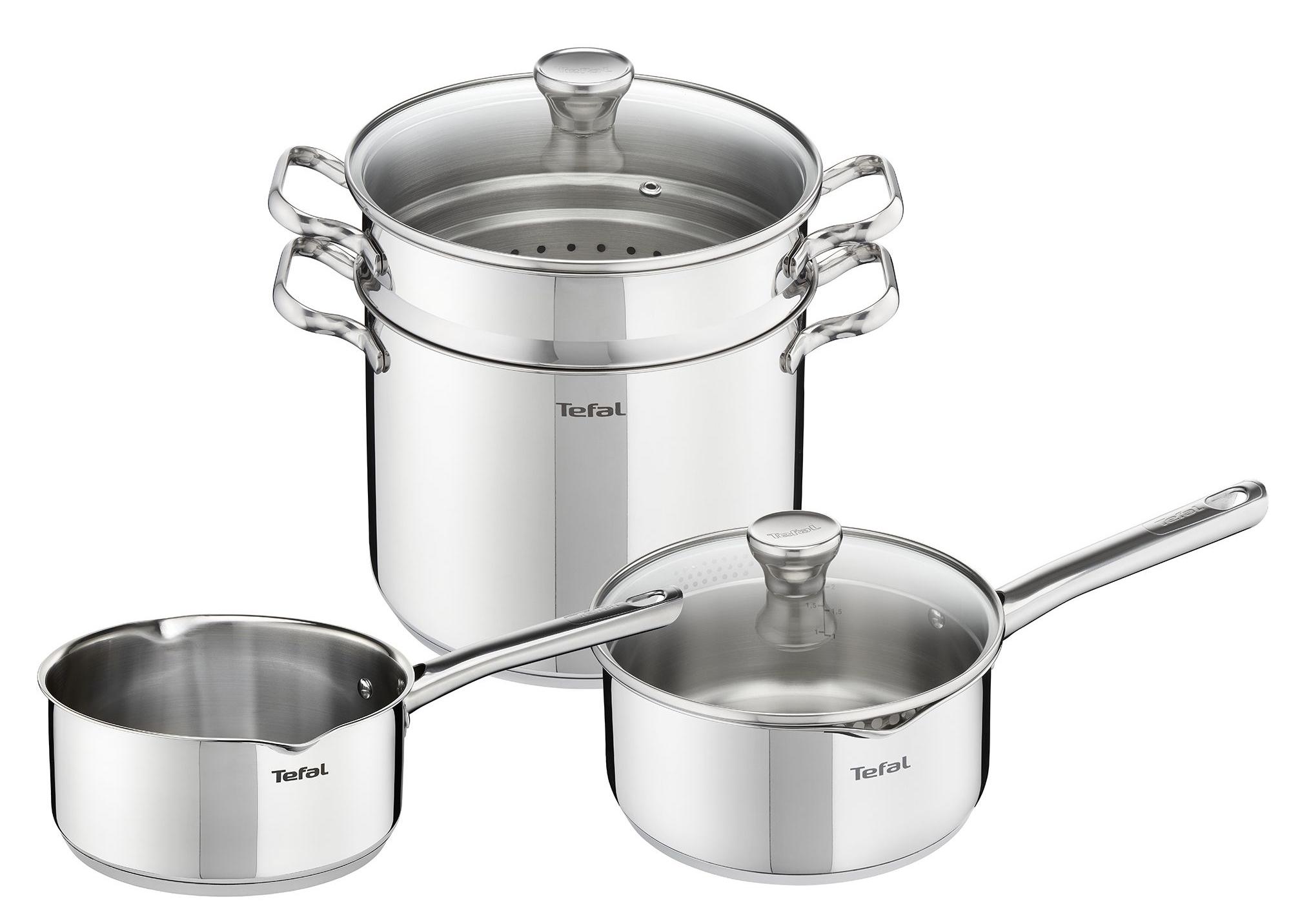 Zestaw garnków Tefal Duetto Pasta A705S874 Indukcja Stal nierdzewna 6 elementów