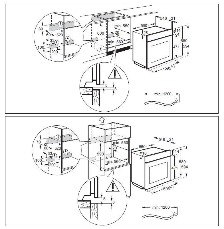 Piekarnik elektryczny parowy Electrolux EOA5454TOX - termoobieg - prowadnice teleskopowe