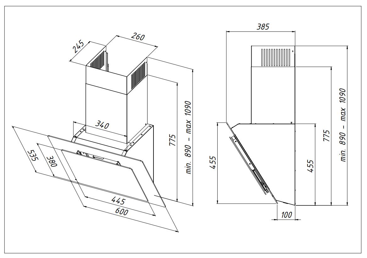 Okap Akpo WK-9 Plato PRO Czarny