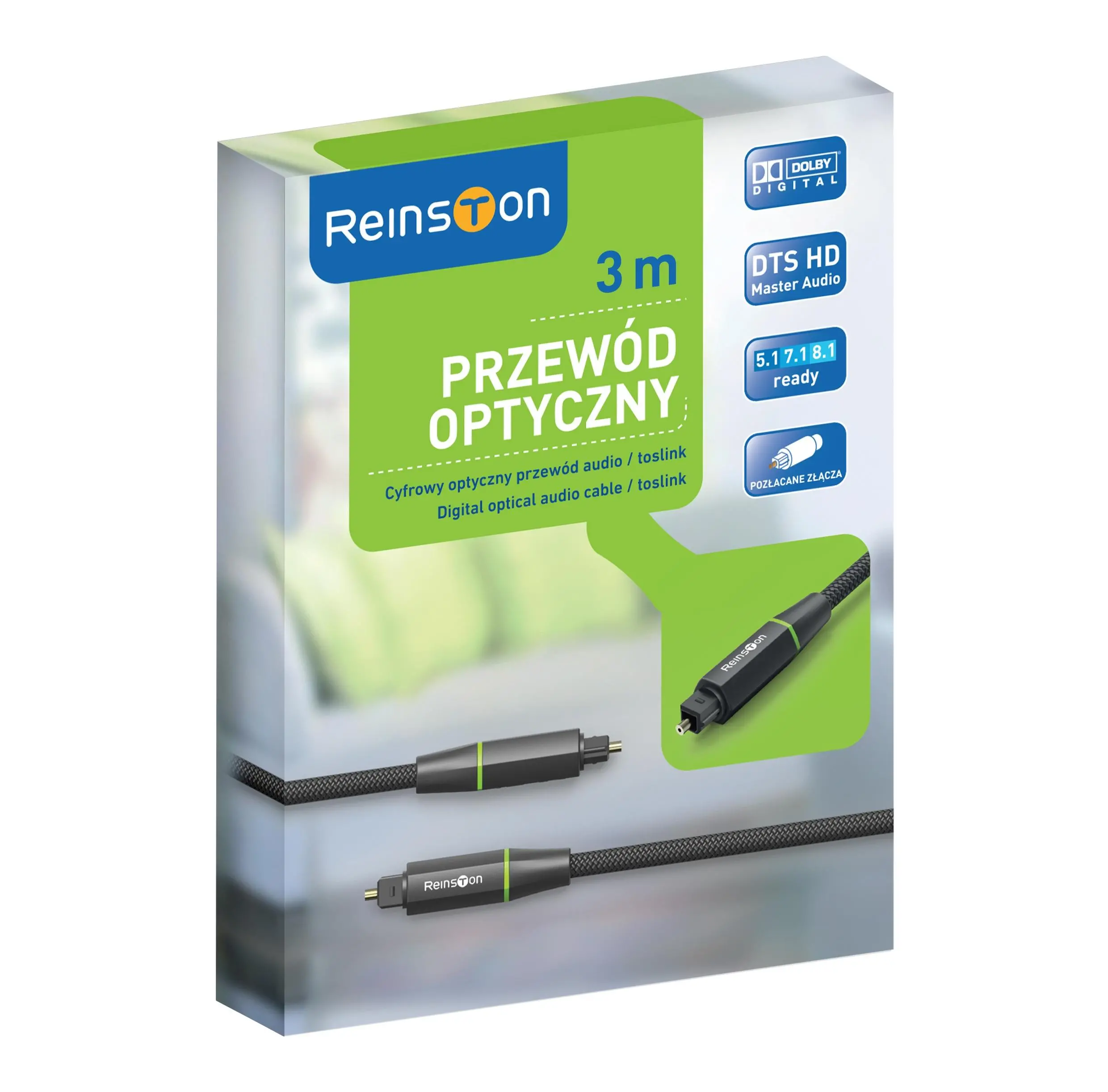 Kabel optyczny Reinston EK024 3m Srebrny