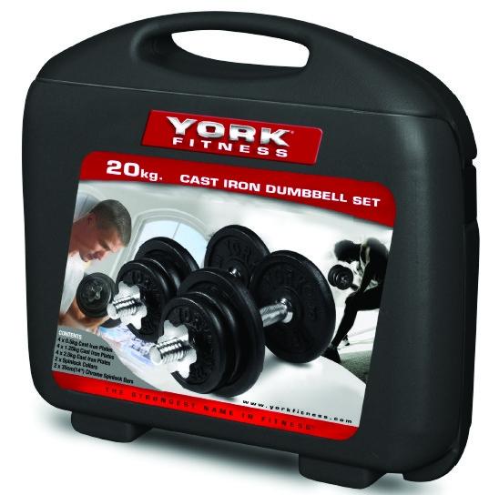 York Fitness Hantle żeliwne gwintowane 2x10kg