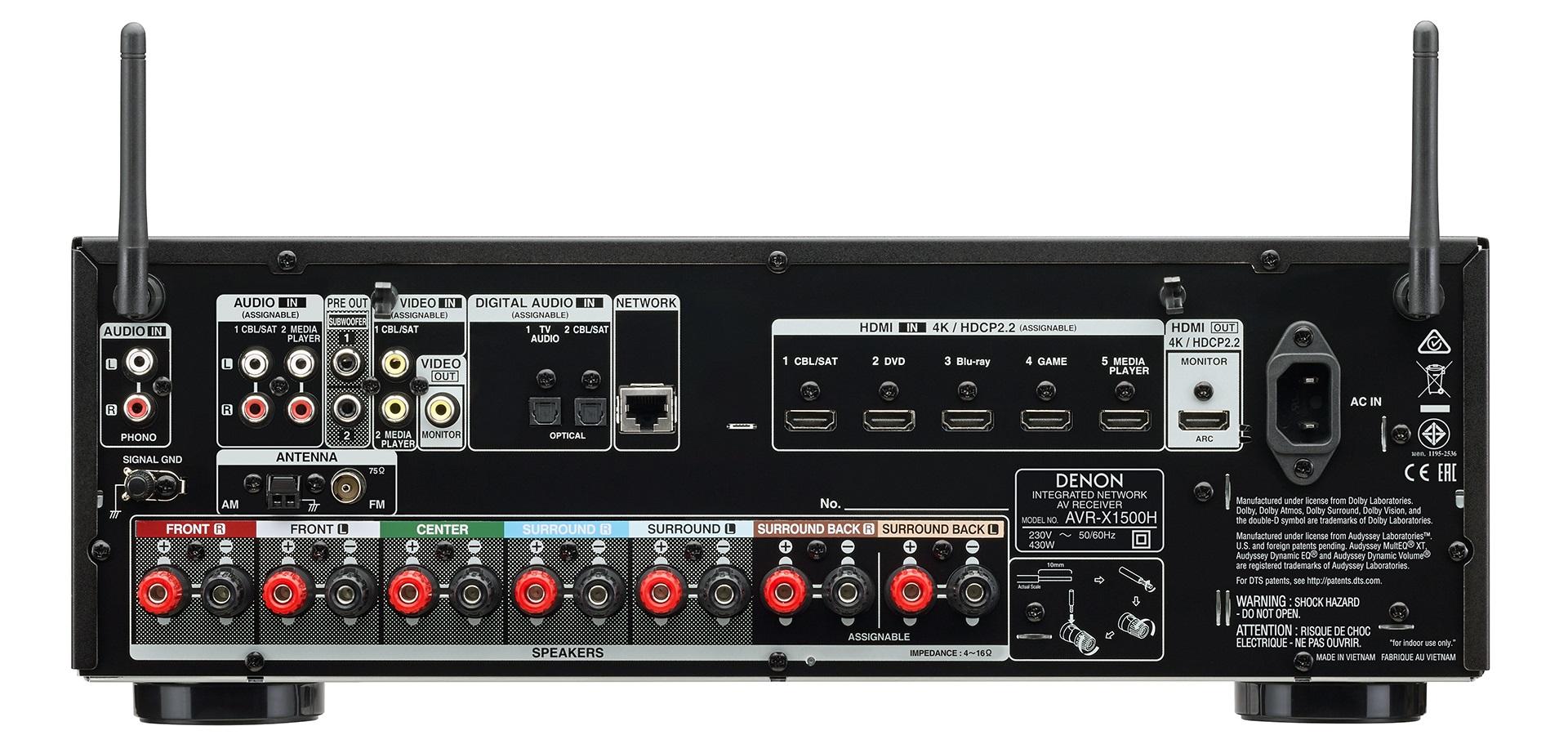 Amplituner Denon AVR-X1500H (czarny)