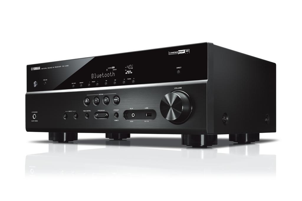 Zestaw kina Yamaha MusicCast RX-V485 (czarny), NS-F51/NS-P51 (orzech)