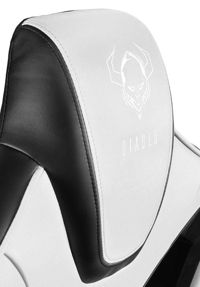 Fotel Diablo Chairs X-Fighter Normal Size - gamingowy - czarno-biały - skóra ECO - do 150kg