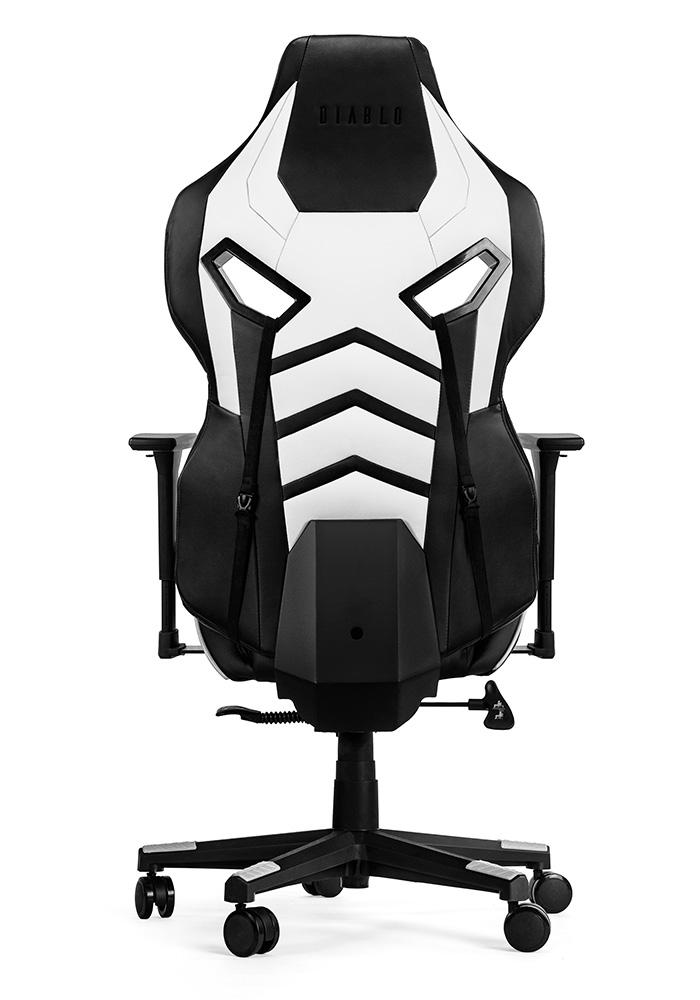Fotel Diablo Chairs X-Fighter Normal Size - gamingowy - czarno-biały - skóra ECO - do 150kg