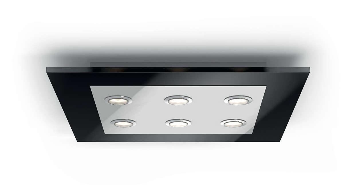 Philips Matrix ceiling lamp chrome 6x4.5W SELV 40927/30/16