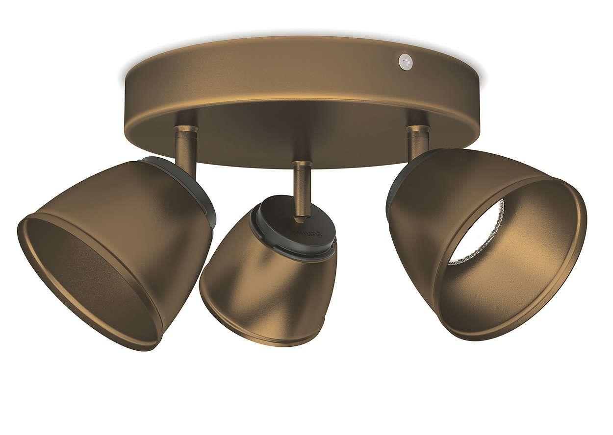 Philips County plate/spiral bronze 3x4W 230V 53353/06/16