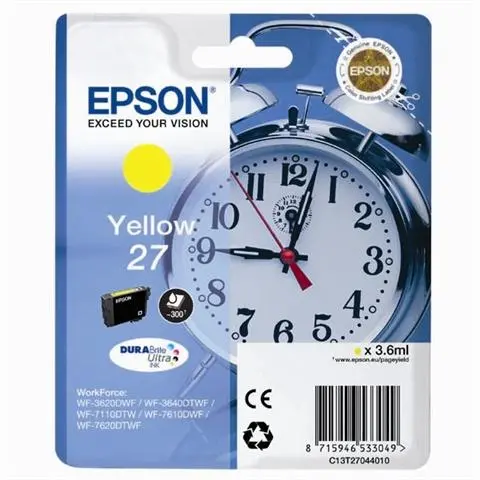 Tusz Epson 27 Durabrite Ultra T2704 Żółty 3,6 ml