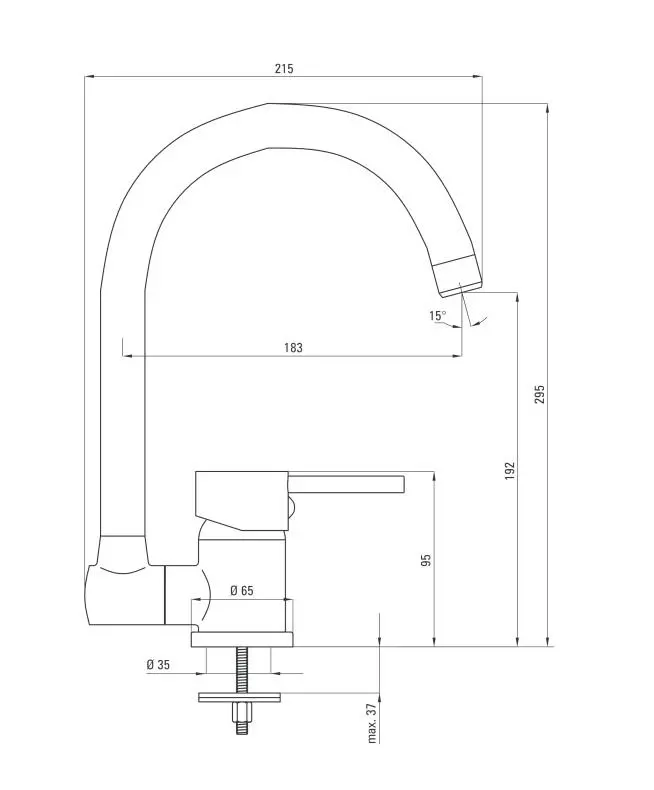 Bateria Deante Aster BCA 061M Chrom Mosiądz