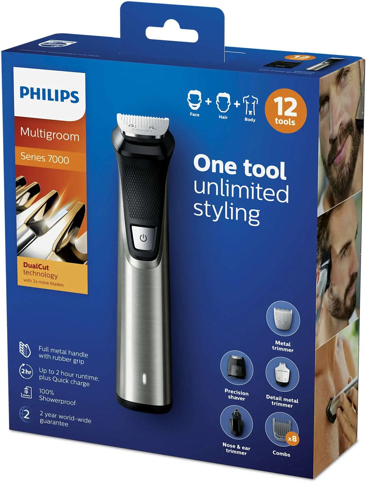 Trymer Philips Multigroom MG7735/15 12 nasadek 120min