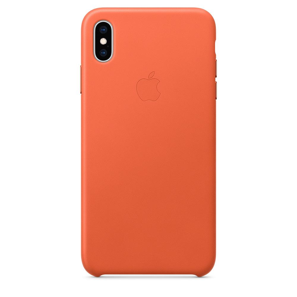 Etui Apple Leather Case iPhone Xs Max MVFY2ZM/A (oranż)
