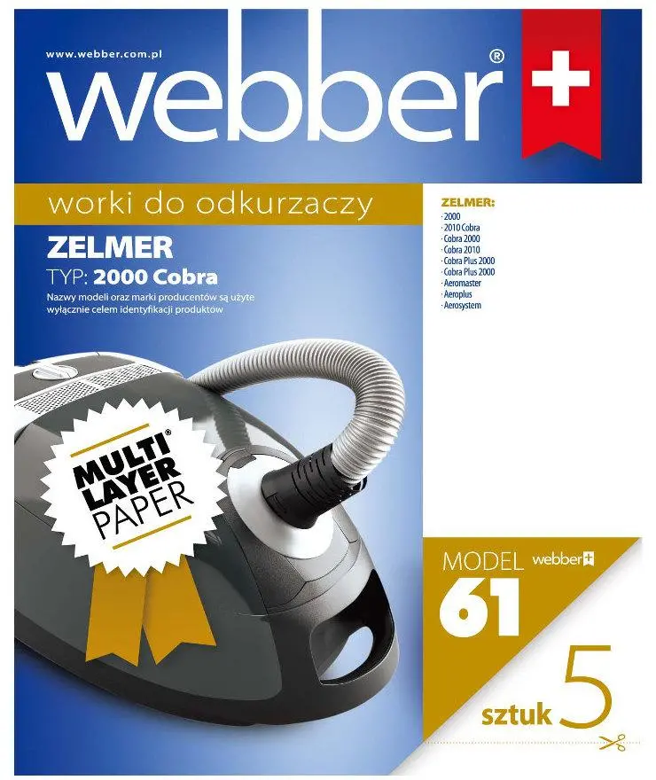 Worek do odkurzacza Webber 61 Zelmer Typ 2000 5szt.