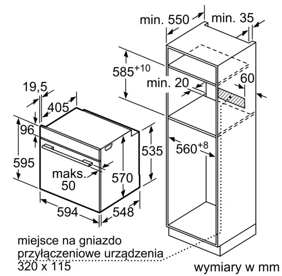 Piekarnik elektryczny Bosch Serie 4 HBA534BW0 Termoobieg Biały