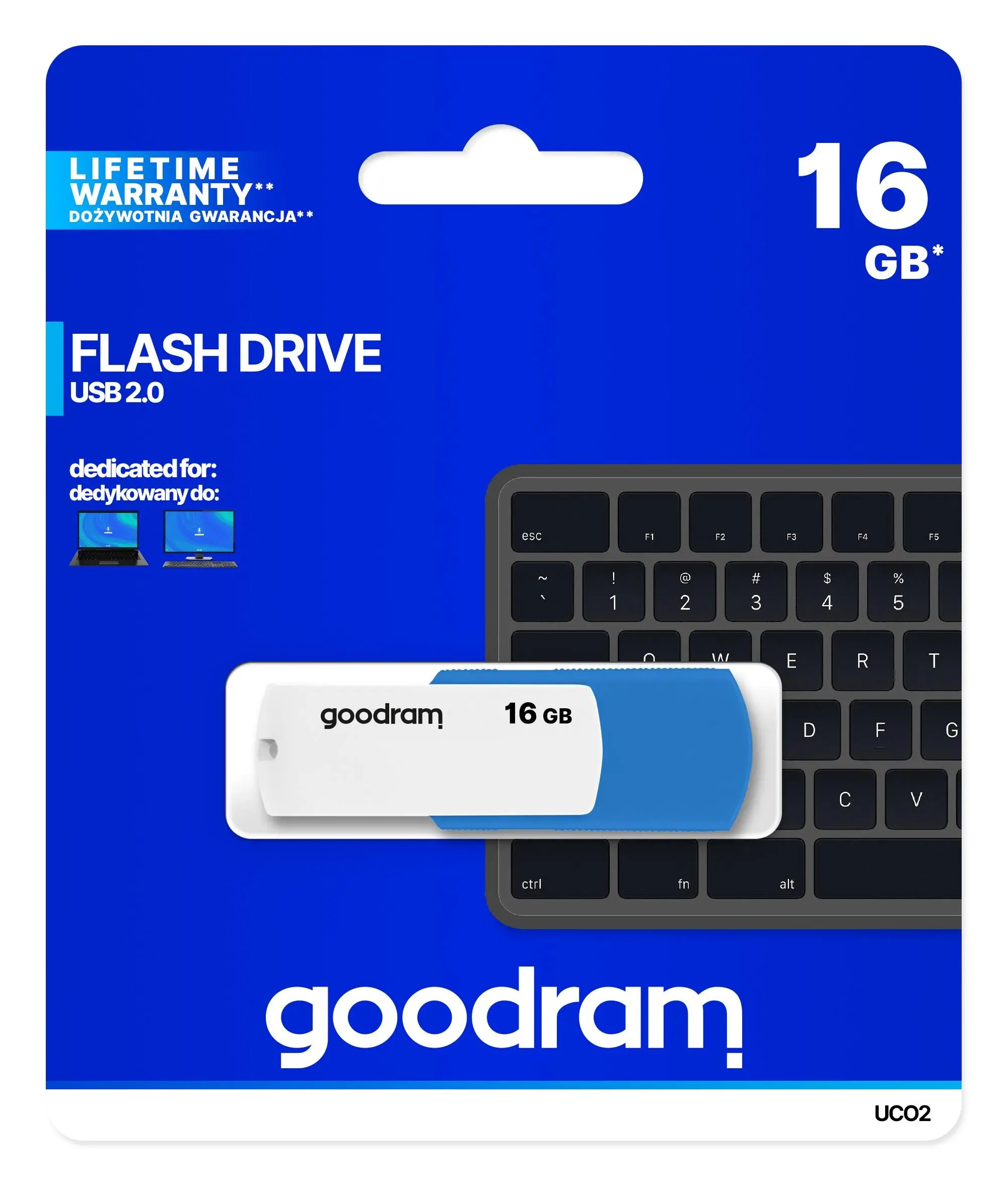 PenDrive GoodRam UCO2 Mix 16GB USB 2.0 (niebiesko-biały)