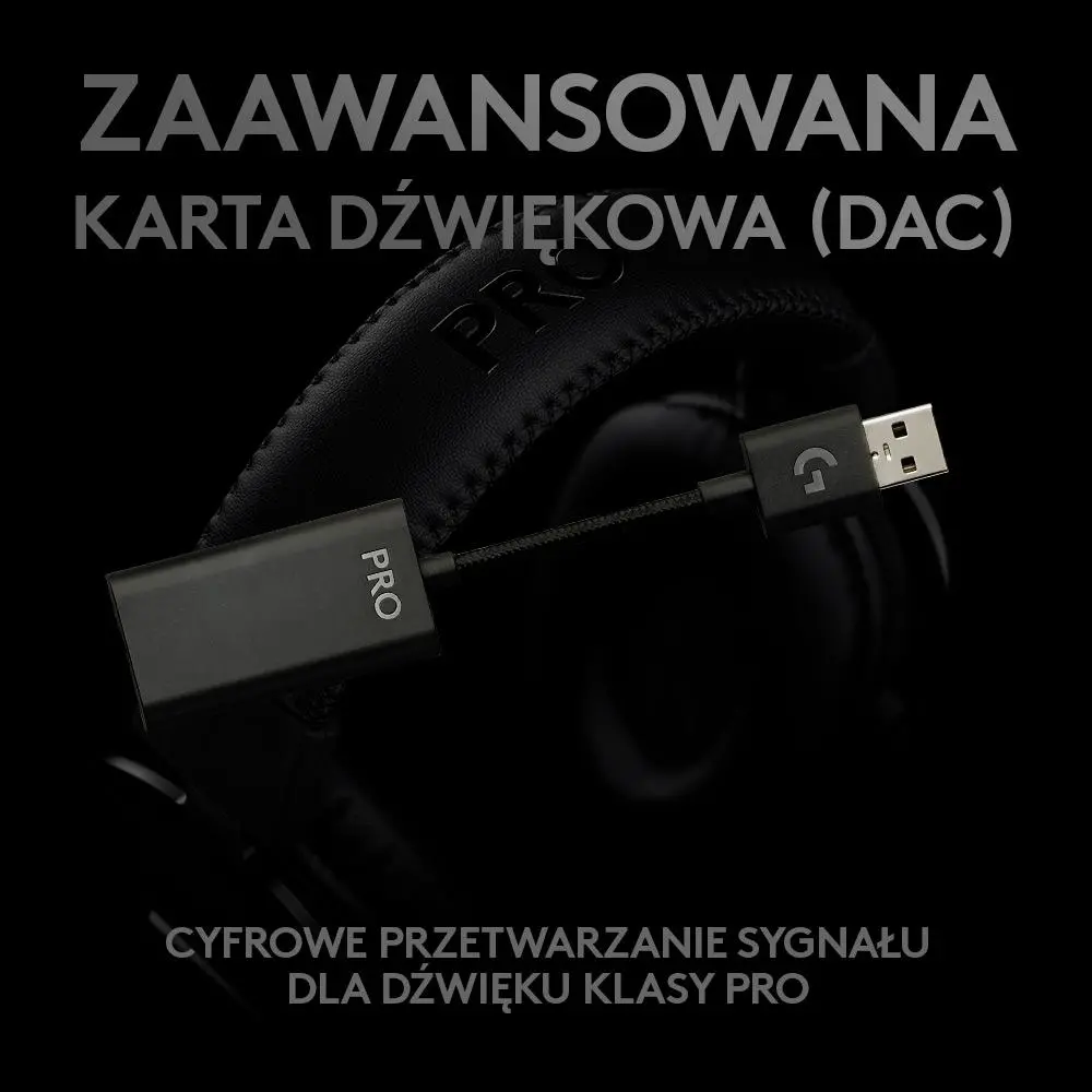 Słuchawki przewodowe z mikrofonem Logitech G Pro X Nauszne Czarny