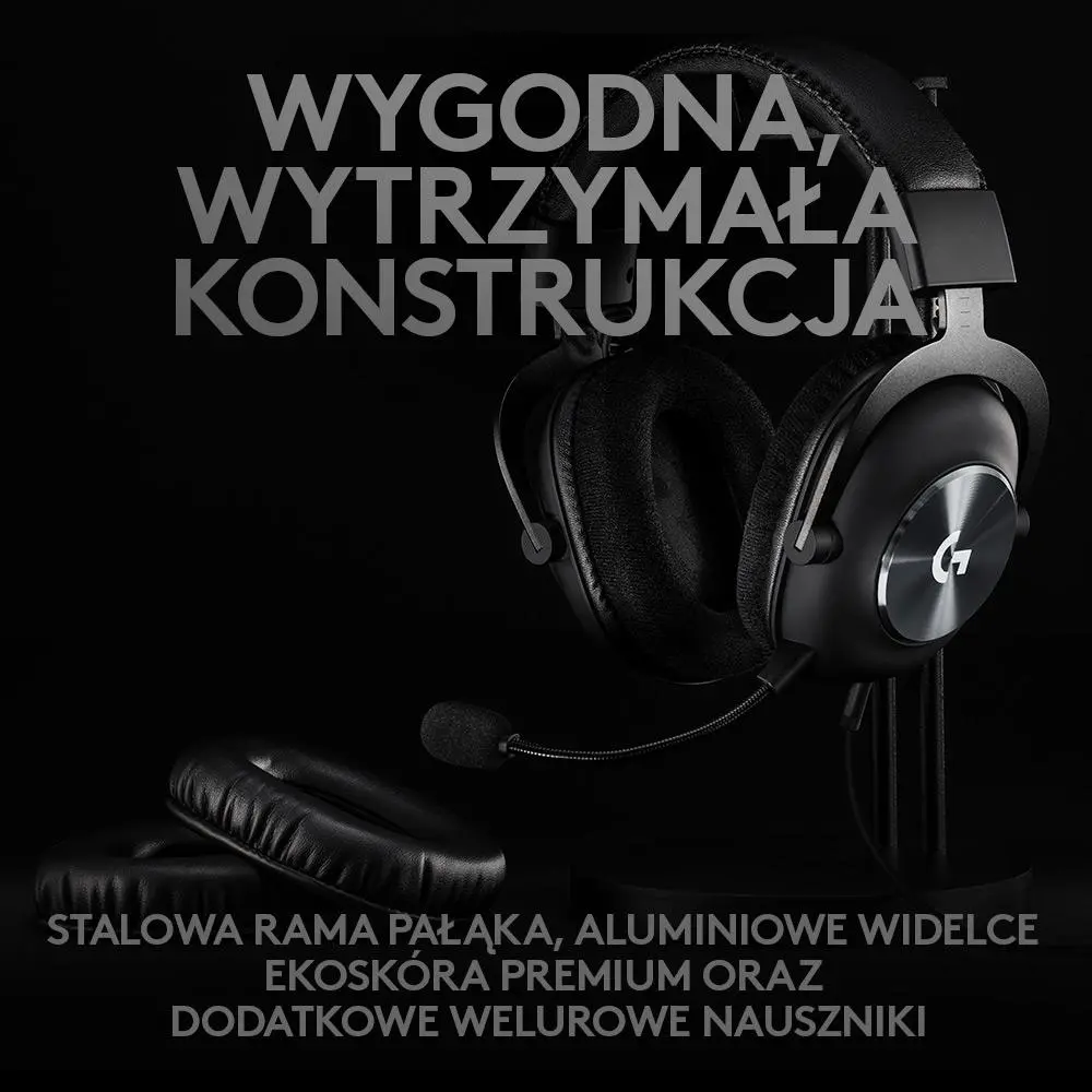 Słuchawki przewodowe z mikrofonem Logitech G Pro X Nauszne Czarny