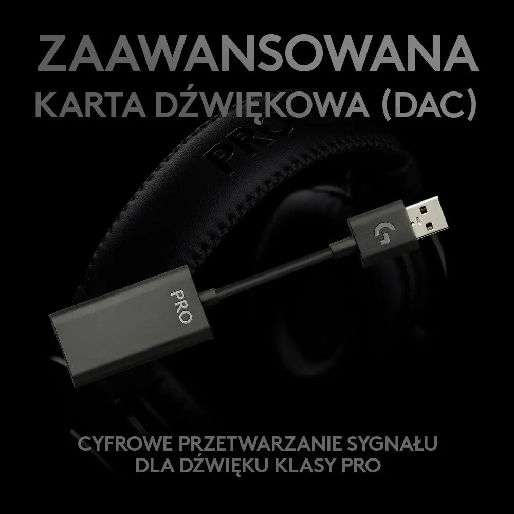 Słuchawki przewodowe z mikrofonem Logitech G Pro Nauszne Czarny