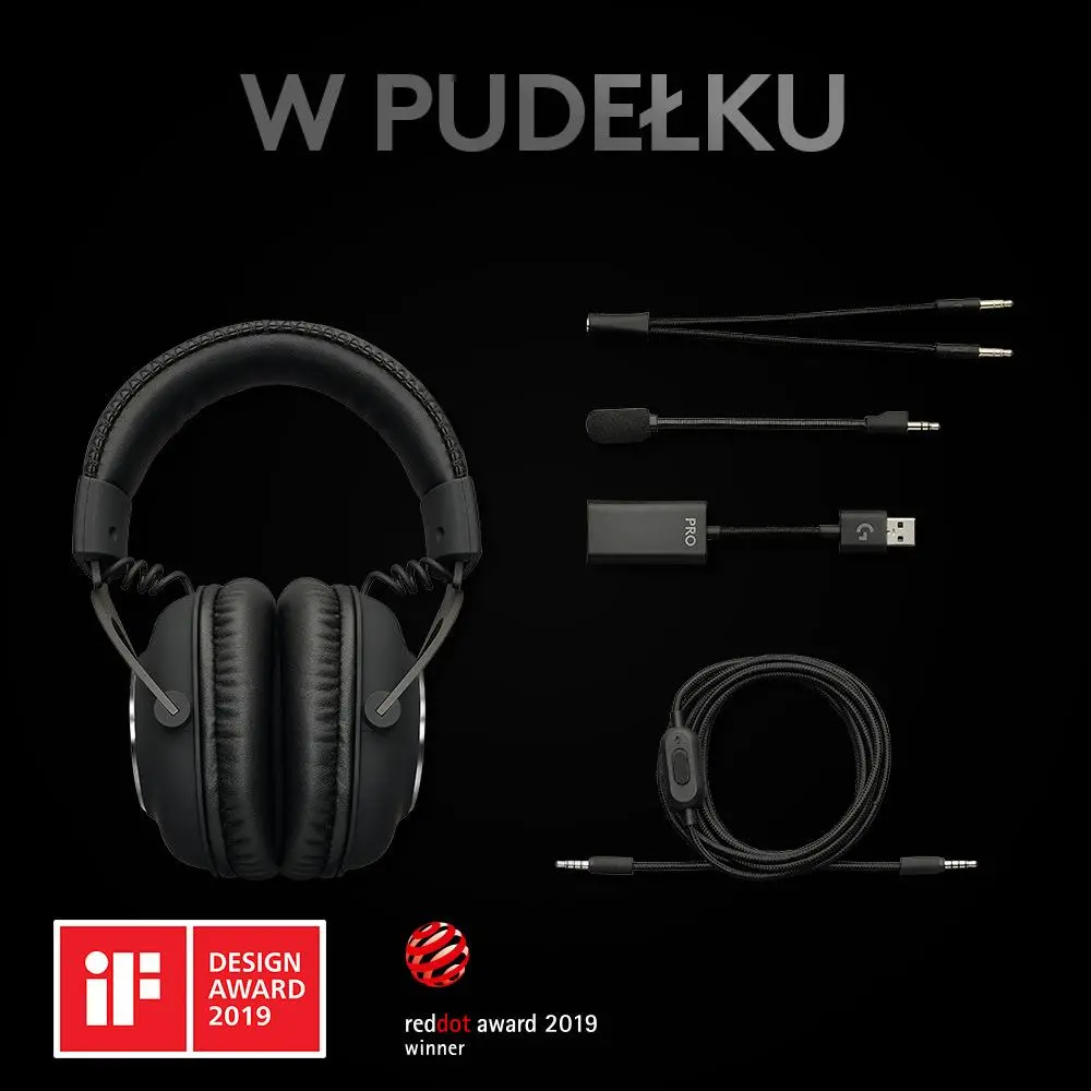 Słuchawki przewodowe z mikrofonem Logitech G Pro Nauszne Czarny