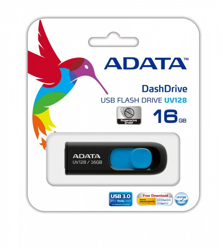 PenDrive Adata UV128 16GB USB 3.0 (czarno-niebieski)
