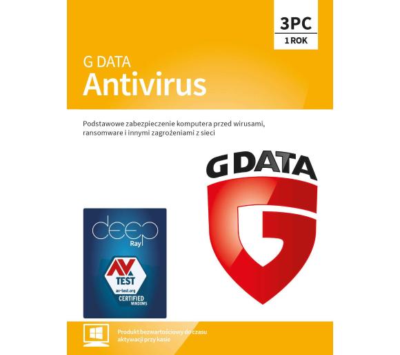 oprogramowanie G Data Antivirus 3PC/1 rok (kod)