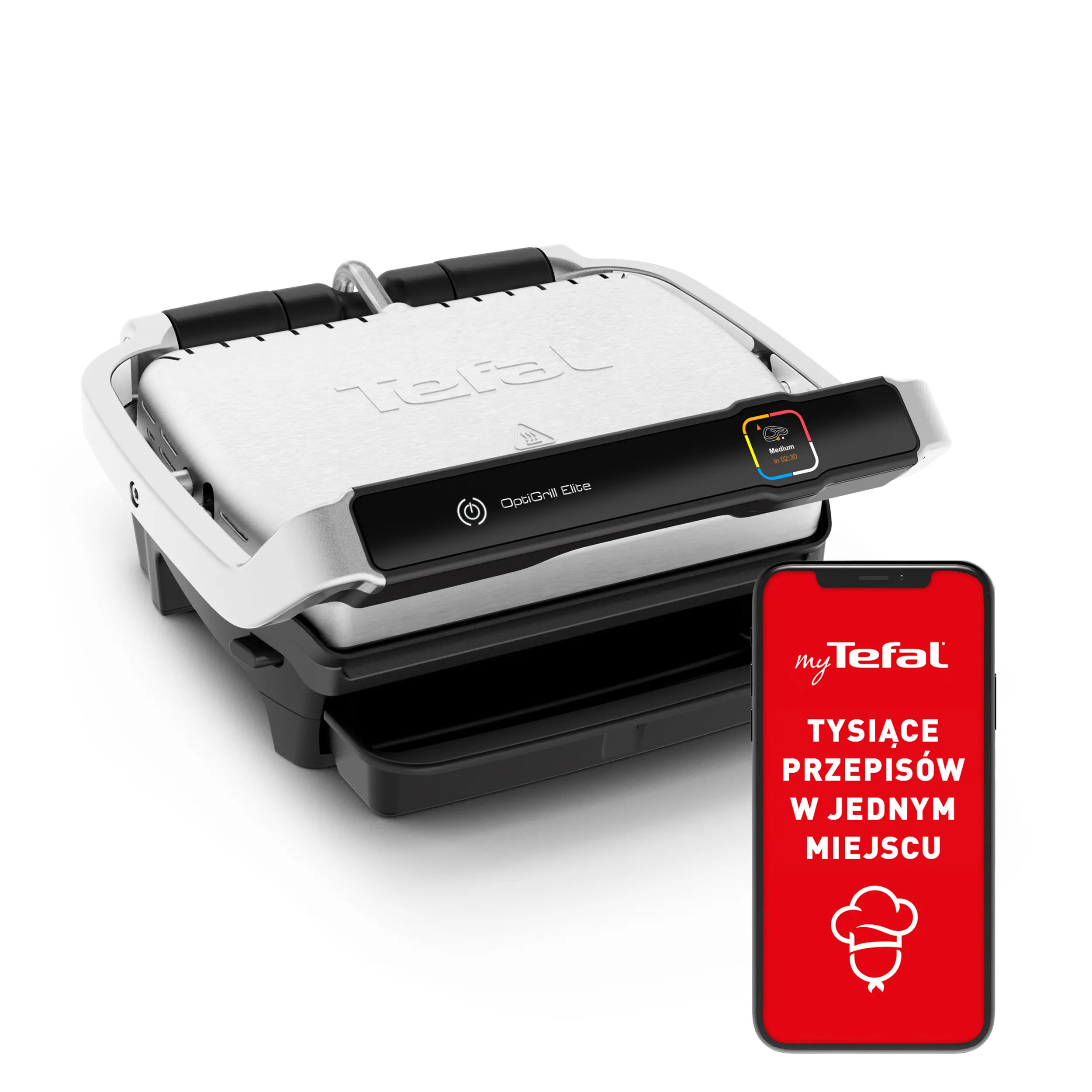 Grill elektryczny Tefal OptiGrill Elite GC750 600cm2 Programy automatyczne