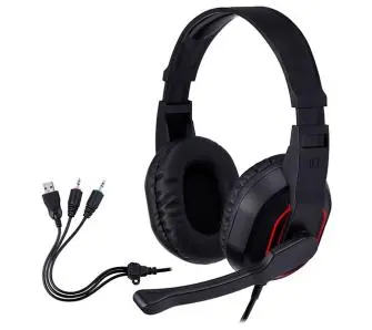 Słuchawki przewodowe z mikrofonem Tracer Gamezone Radian RGB Nauszne Czarno-czerwony