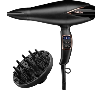 Suszarka do włosów BaByliss Salon Air Brilliance 2200 D665E Jonizacja Dyfuzor Zimny nawiew 2200W 2 prędkości 3 temperatury