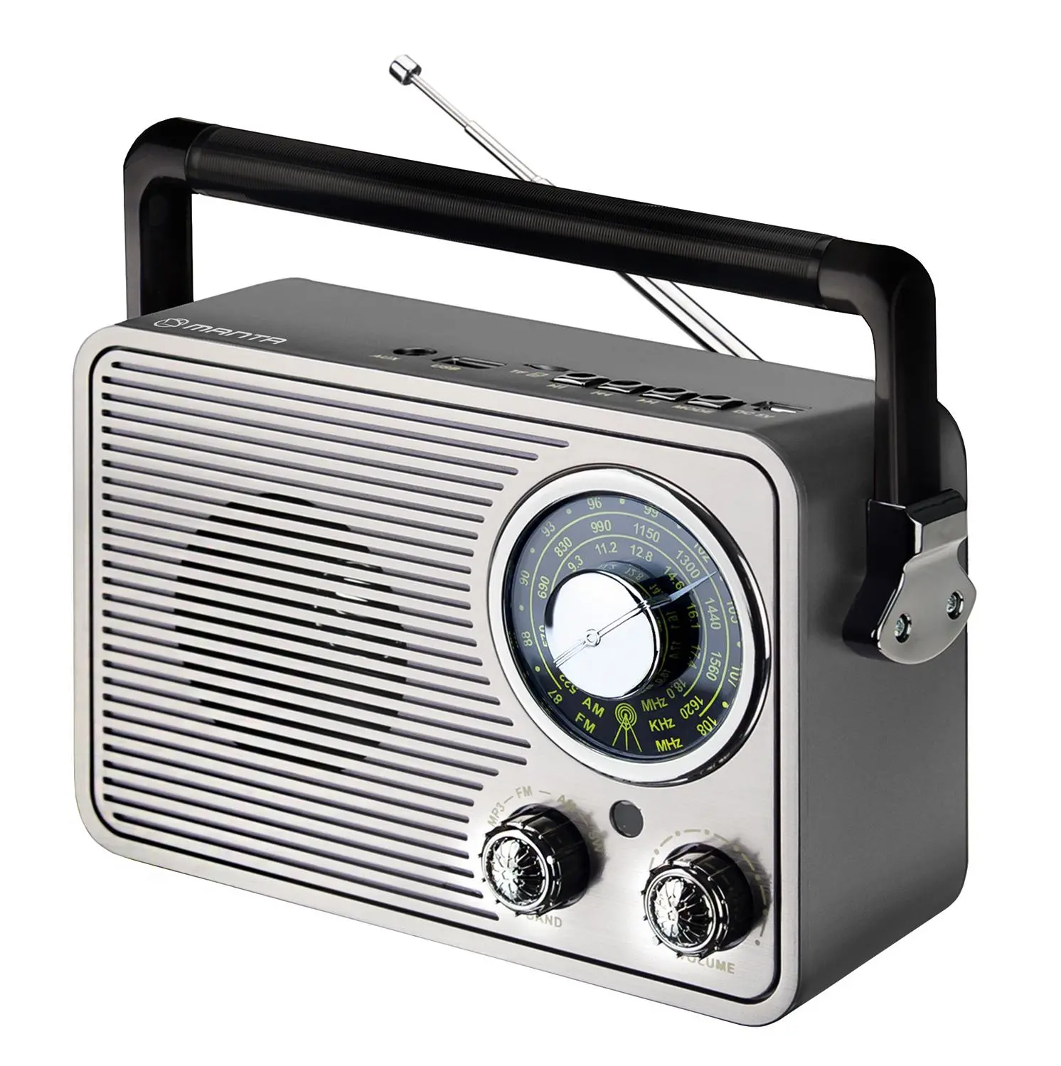 Radioodbiornik Manta FM 3AN Radio FM Srebrny
