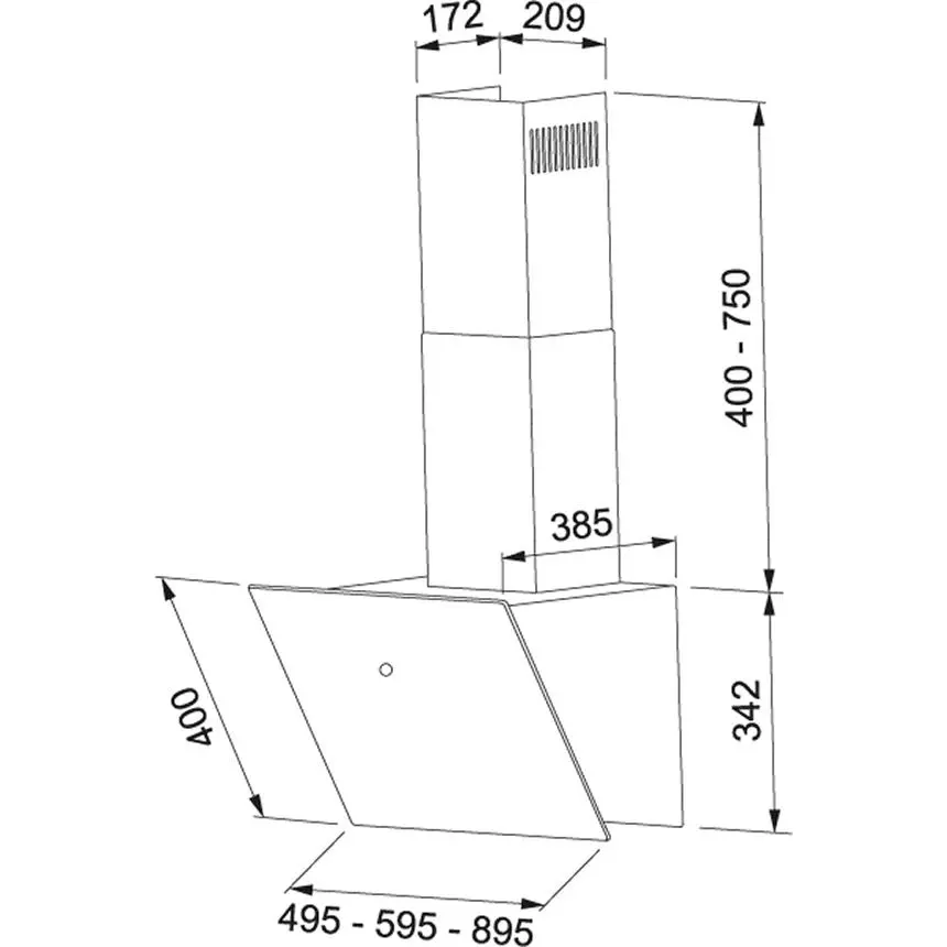 Okap Franke FVT 905 WH A Białe szkło
