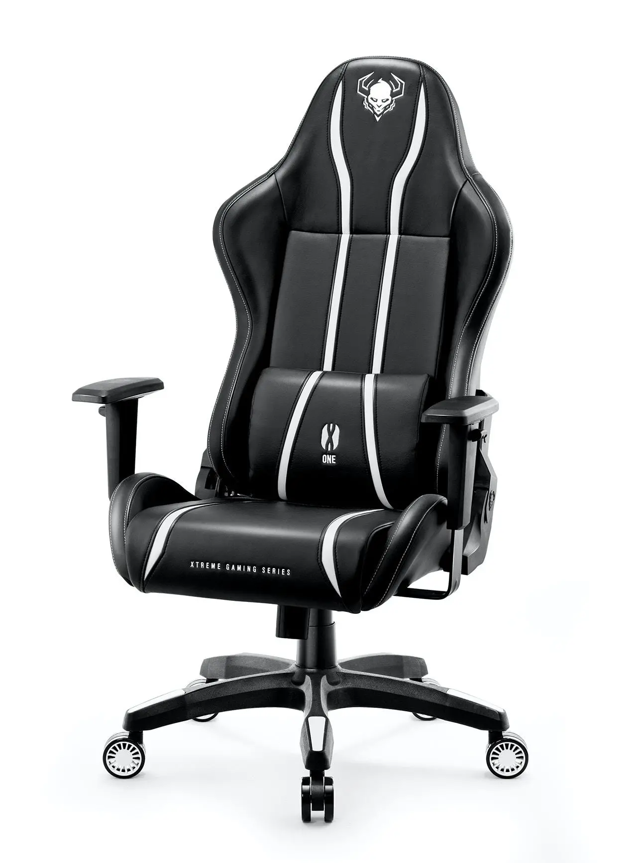 Fotel Diablo Chairs X-One 2.0 King Size Gamingowy do 160kg Skóra ECO Tkanina Czarno-biały