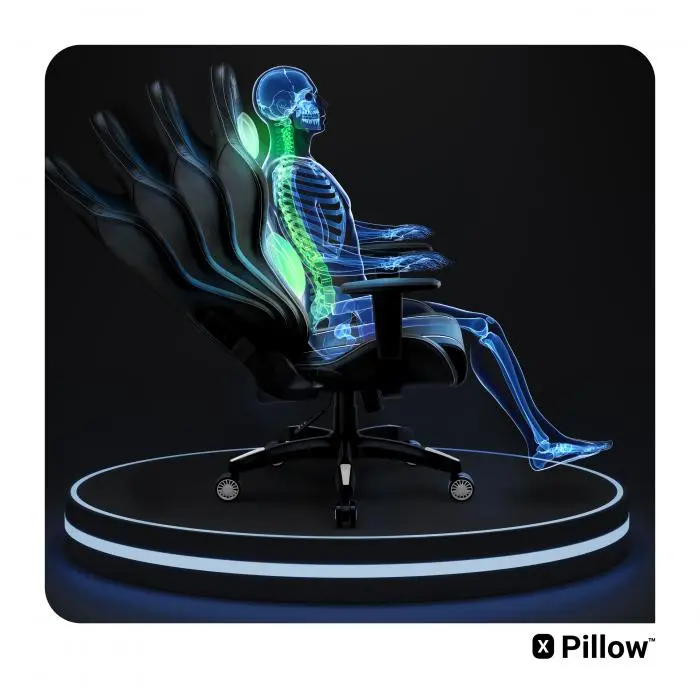 Fotel Diablo Chairs X-One 2.0 King Size Gamingowy do 160kg Skóra ECO Tkanina Czarno-biały